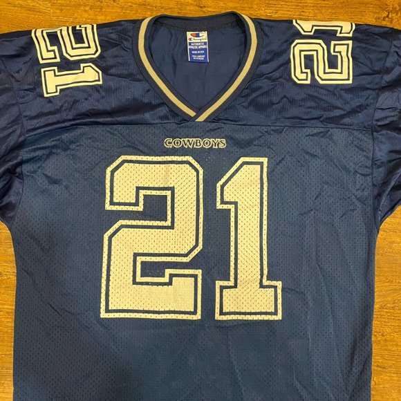 Champion Other - Vintage Champion Dallas Cowboys NFL Deion Sanders 21 Blue Football Jersey Men 44